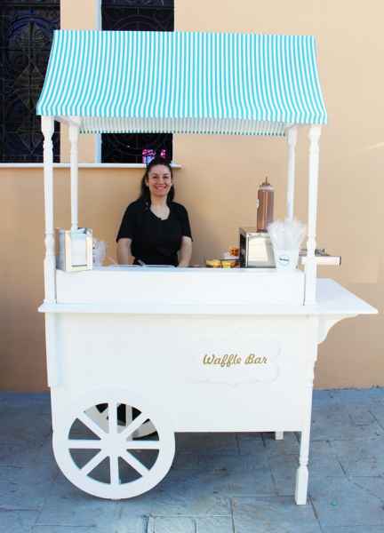 καροτσακι με βαφλα και παγωτο